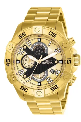 Obrázek produktu pro Invicta S1 Rally 26098 Pánské Hodinky - Quartz Hnutí - Nerezová Ocel se Zlatým Ciferníkem - 48 mm