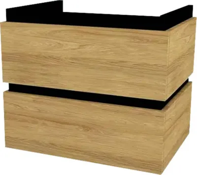 Produktbild von Devo Waschtischunterschrank mit 2 Schubladen Viva 2.0 BxHxT 59 x 51 x 44 cm natural hickory