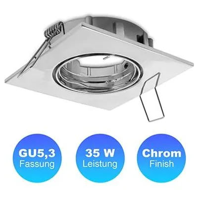 Obrázek produktu pro Heitronic vestavné světlo 8,7 x 8,7 cm chrom 1 světlo čtverec