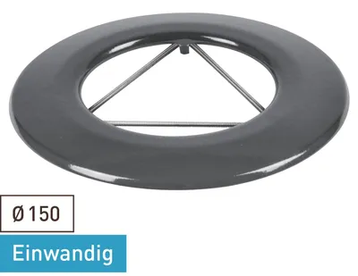 Produktbild von Raik Rauchrohr / Ofenrohr Emaille 150mm - Wandrosette mit Feder Grau