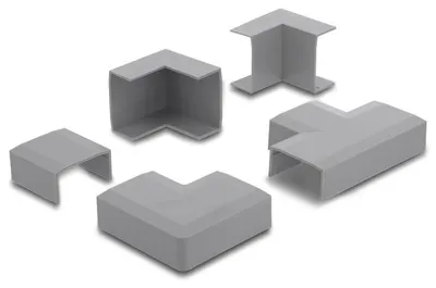 Productafbeelding van Delock verbindingsstuk voor kabelgoot (30 x 14 mm), set van 5 stuks, grijs