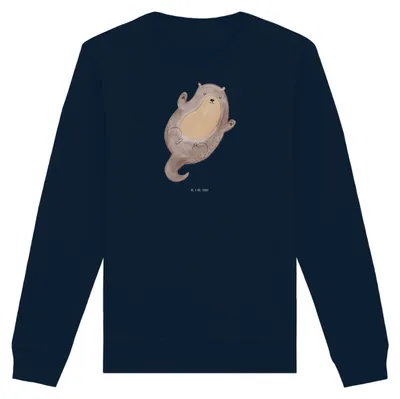 Produktbild von Mr. & Mrs. Panda Nachhaltiger Pullover Otter Umarmen Größe XS - French Navy - Geschenk, Sweatshirt, Baumwoll, gut Gelaunt, Sweater, Hallo, Bio, glücklich, Seeotter See