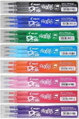 Productafbeelding van Pilot Frixion BL-FR7 Navulset - Uitwisbaar - 0,7 mm punt - 10 verschillende kleuren - 30 vullingen