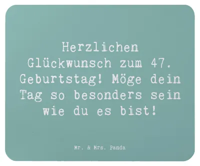 Produktbild von Mr. & Mrs. Panda Mauspad Spruch 47. Geburtstag - Meeresbrise - Geschenk, Mouse Pad, Handgemachte Produkte, Mousepad, Persönliche Geschenke, Alter, Freude, pc, mousematte