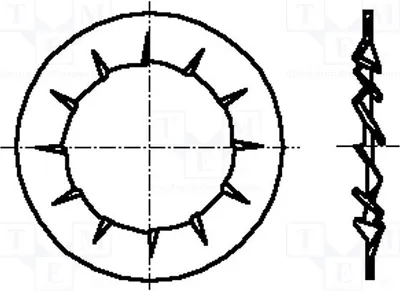 Produktbild von 100x Unterlegscheibe M3 innengezahnt 1278223 Unterlegscheiben D=6mm h=0,4mm