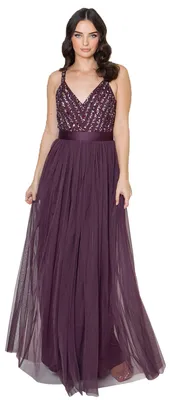 Produktbild von Maya Deluxe Damen Maya Sleeveless Stripe Embellished Maxi Dress Prom Kleid, Berr