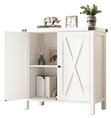 Immagine prodotto di Mobile contenitore con 2 ante e 2 ripiani, dimensioni 76 x 40 x 80 cm, colore bianco