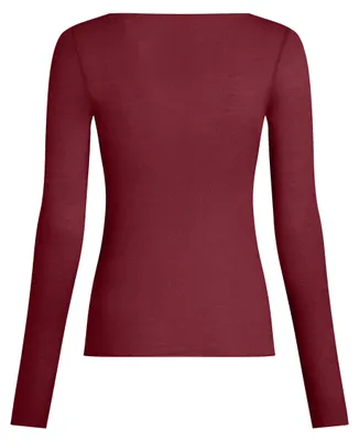 Immagine prodotto di Camicia super morbida in misto cashmere con scollatura a barca - colore cabernet - taglia L