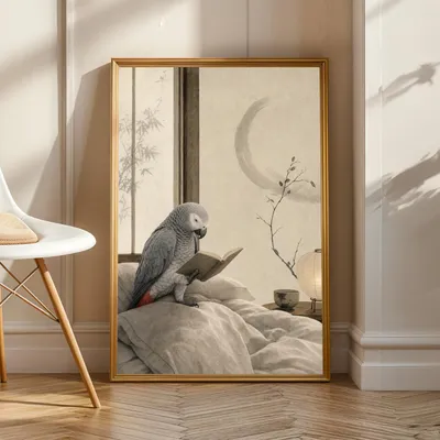 Graupapagei, Vogelposter, Produktansicht 1