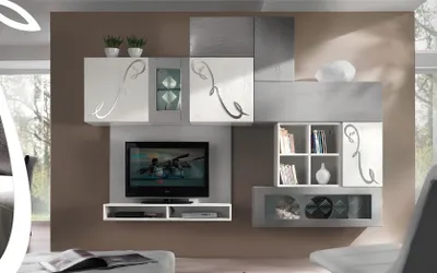 Produktbild von rtv Wohnwand Vitrine Sideboard Schrank Wand Moderne tv Holz Garnitur Set Möbel