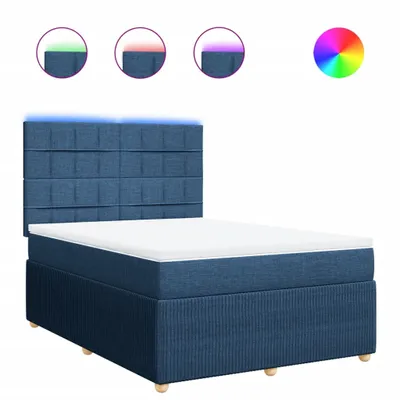Produktbild von Boxspringbett mit Matratze Blau 140x200 cm Stoff