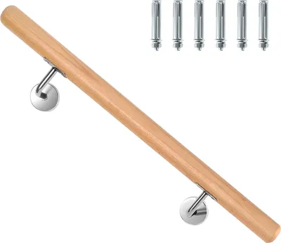 Zdjęcie produktu dla TolleTour Buche Poręcz 100 cm Wspornik poręczy Pręt Balustrada z uchwytami kątowymi