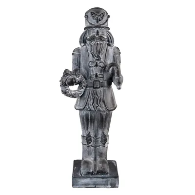 Zdjęcie produktu dla Clayre & Eef Dziadek do orzechów figurka 47 cm szary plastik