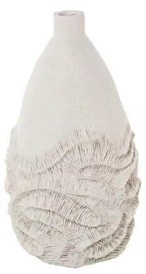Produktbild von Tischvase mit Korallen aus Kunstharz, Weiß, 36 x 20 x 20 cm