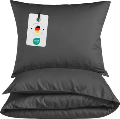 Produktbild von Mikrofaser Bettwäsche 135x200 cm aus 100% Polyester - Uni Anthrazit 135x200 cm