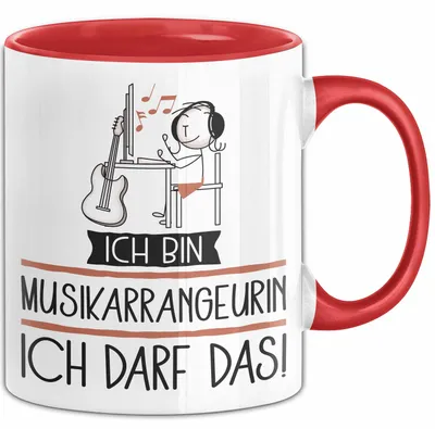 Produktbild von Geschenk für Musikarrangeurin Tasse Lustige Geschenkidee Geburtstag Ich Bin Musikarrangeurin Ich Darf Das (Rot)
