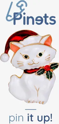 Produktbild von Pinets weiße Kätzchenbrosche Weihnachtsdekoration