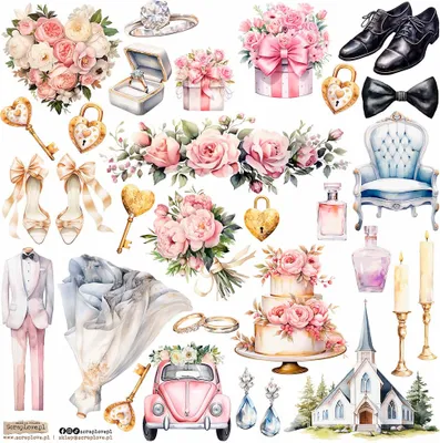 Zdjęcie produktu dla Naklejki - ScrapLove - Wedding 8