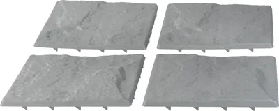 Produktbild von Set 4 Gartenwege mit Steinoptik, PP, 30x30 cm, Farbe grau