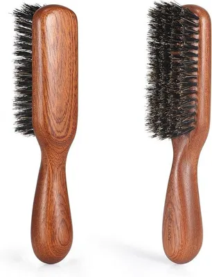 Productafbeelding van Bristelborstel voor Fijn en Dun Haar, Baardborstel voor Dagelijkse Baardverzorging, Houten Handvat van Sapelli voor Mannen
