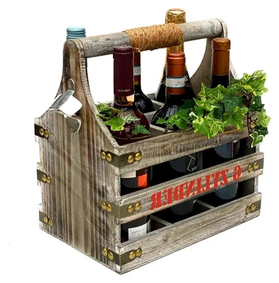 Produktbild von Weinflaschenhalter für 6 Flaschen aus Holz