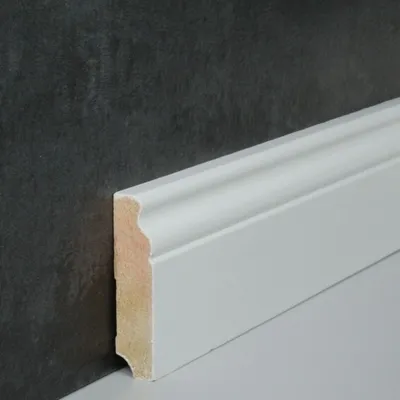 Produktbild von Sockelleiste Berliner Profil Hamburger Leiste 19 x 80 x 2500 mm Weiß Massivholz Fußleiste Klassisch by PROVISTON 2.5 Meter | 1 Stück
