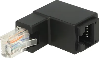 Obrázok produktu pre DELOCK Adapter RJ45 St gewinkelt -> RJ45 Bu Cat.6 UTP