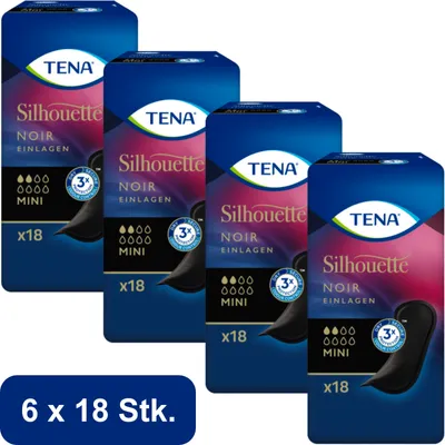 Produktbild von TENA LADY - Silhouette Einlagen - Mini Noir - 6x18Stk.