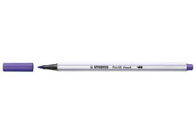 Obrázok produktu pre Prémiové plstené pero so štetcovým hrotom pre variabilnú šírku čiary - STABILO Pen 68 brush - jedno pero - fialová