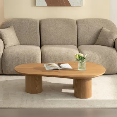 Produktbild von riess-ambiente Couchtisch ORGANIKO 130cm natur braun Eiche organische Form pflegeleicht