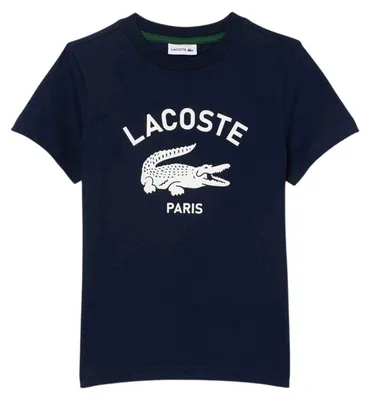 Image de Lacoste - T-shirt « Paris » pour enfants, Coton, coupe classique GT16468 (152) (bleu marine)