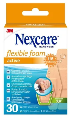 Produktbild von NexCare - aktive flexible Schaumstoffpflaster 30 Verpackung | Sich ein 30 -Stück schnappen