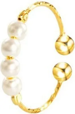 Produktbild von INF Verstellbarer Anti-Stress-Ring mit drehbaren Perlen Gold S