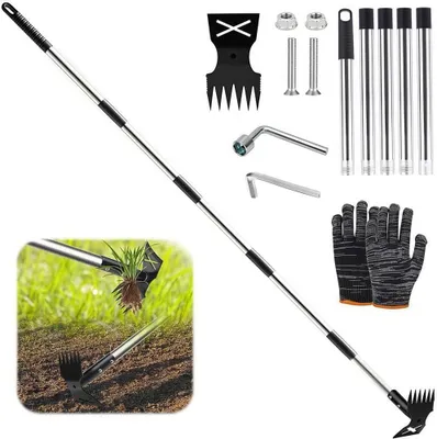 Produktbild von Unkrautvernichter 180 cm, 2-in-1, Unkrautrechen und Schaber, für Garten