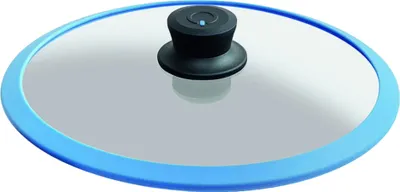 Obrázek produktu pro Squality, skleněné víko se silikonovým kroužkem, 28 cm, proti otřesům, SVĚTLE MODRÁ