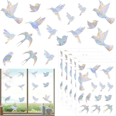 Produktbild von 70 Stück Prisma Fensteraufkleber zum Vogelschutz aus PVC