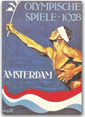 Produktbild von Poster - Canvas - Leinwand - 59,4 cm x 84,1 cm - Fotoposter - Leinwandkunst - Olympischen Spiele in Amsterdam