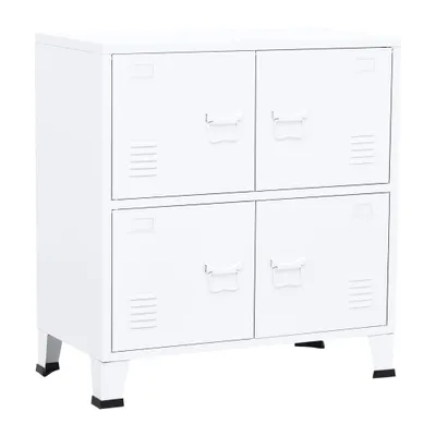 Produktbild von vidaXL Aufbewahrungstruhe Industrial Weiß 75x40x80 cm Stahl