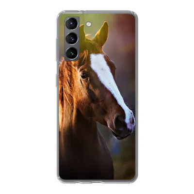 Produktbild von MuchoWow® Handyhülle Schutzhülle Hülle für Samsung Galaxy S21 Pferd - Licht - Mantel Silikon Softcase Handy Hülle - Softcase