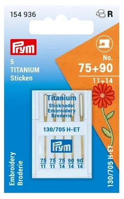 Nähmaschinennadeln Gold-Stickerei 75+90, 10 Stück, Silber