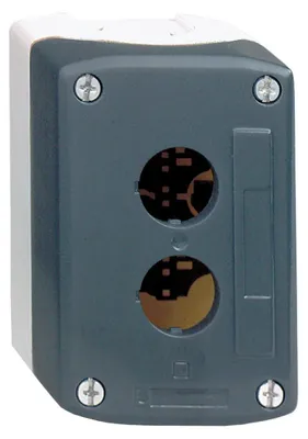 Image de Schneider Electric Harmony Xald Boîte à boutons vide 3 trous Ø22 gris foncé avec base gris clair, plastique, XALD03