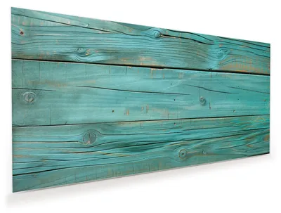 Produktbild von Glasbild 110x55cm in XXL für Wohnzimmer, Schlafzimmer Motiv Holzplanken Türkis