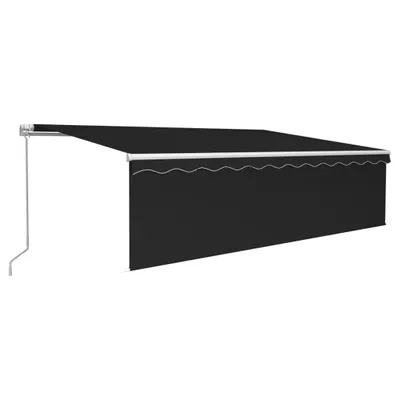 Produktbild von Markise Manuell Einziehbar mit Rollo & LED 5x3 m Anthrazit