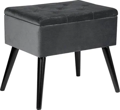Immagine prodotto di Grande panca imbottita con vano portaoggetti, grigio scuro, 50x35x45 cm