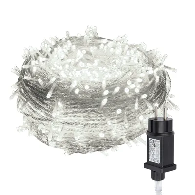 Produktbild von Bettizia 10M LED Lichterkette 100LEDs 8 Modi mit Memory Funktion, Weihnachten Party Garten Bedienung Funkelnder Sterneffekt Deko Transparent Kabel Kaltweiß
