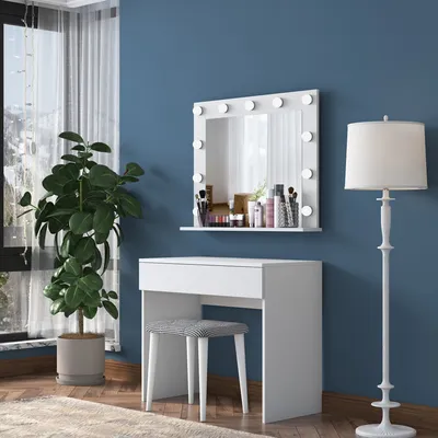 Zdjęcie produktu dla Skye Decor, BJ121 - 2934, toaletka, 100% płyta wiórowa pokryta melaminą, gatunek E1, biała, 90 x 45 x 76,8 cm