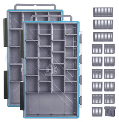 Immagine prodotto di Solidchoice - Scatole impermeabili trasparenti per l'organizzazione, con scomparti regolabili (set da 2)