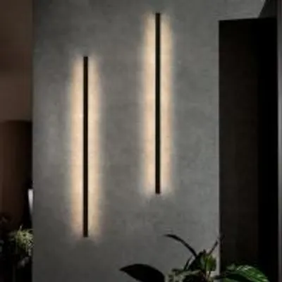 Image de ZMH 2 lampes murales led intérieur - Moderne 100CM 34W couloir up down blanc chaud lampe de couloir lampe de salon lampe de lit noir éclairage mural pour cage d'escalier salon chambre enfant chambre à coucher