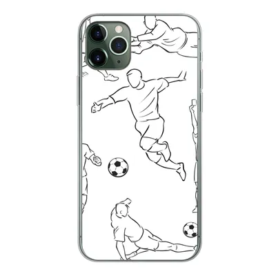Produktbild von MuchoWow® Handyhülle Schutzhülle Hülle für iPhone 11 Pro Max Eine Illustration von Spielern in verschiedenen Positionen - Junge - Mädchen - Kinder Silikon Softcase Handy Hülle - Schutz