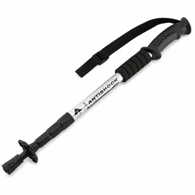 Produktbild von MidGard Teleskop Nordic Walking Stock, 50-110 cm höhenverstellbar, Antischock Dämpfung, Wanderstöcke Silber 1 Stk.